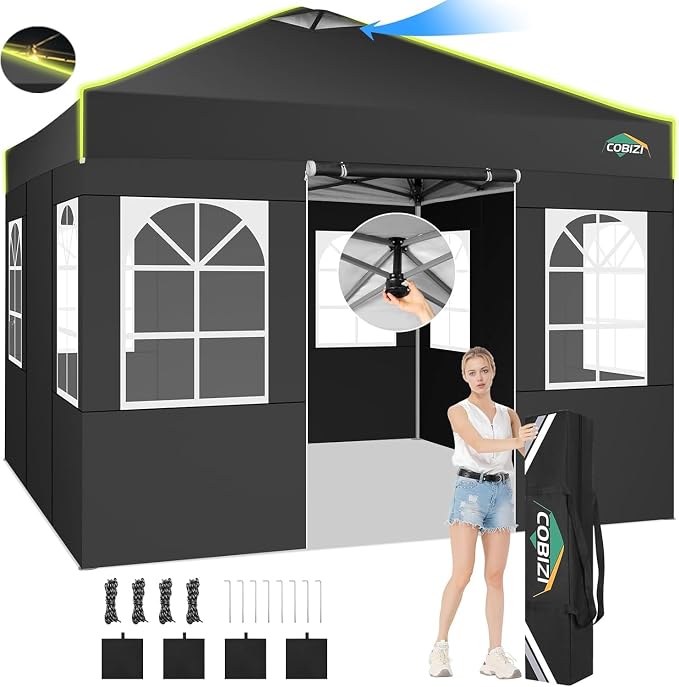 COBIZI 10x10 Pop Up Canopy Tent, Outdoor Party Tent by COBIZI
