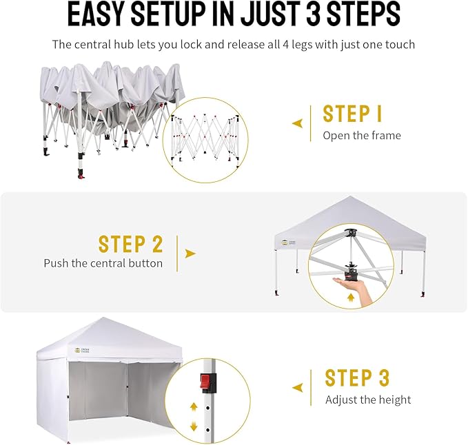 CROWN SHADES 10X10 Comercial Instant Canopy Pop Up Tent - Image 6