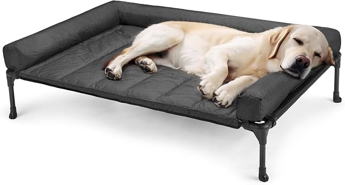 Veehoo Cooling Elevated Dog Bed Add Removable Waterproof Bolster Cushion Mat - Image 7