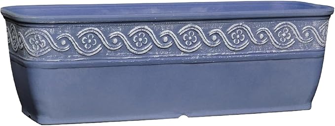 Classic Home and Garden Corinthian Trough Planter 10" Slate Blue by ClassicHomeandGarden