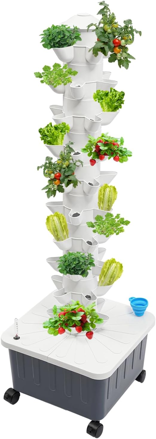 Hydroponic Growing System Indoor, 50-Hole Vertical Garden Planter Germination by TREMENPOW