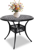 35" Outdoor Dining Table, Cast Aluminum Patio Bistro Table by PATIO-IN