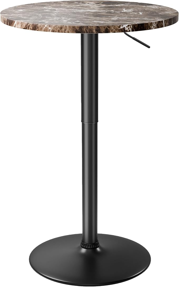 Flamaker Round Bistro Pub Table 23.6 Inch Height Adjustable 360° Swivel Bar by Flamaker