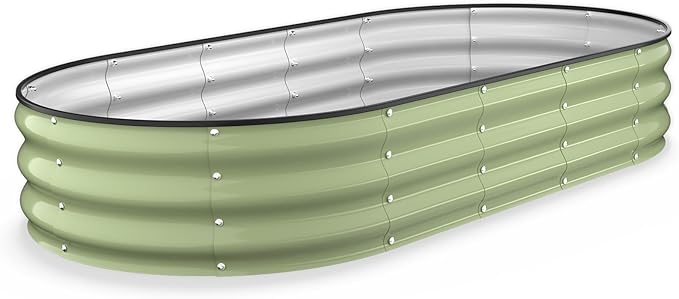 Kesfitt Raised Garden Bed, Oval Open-Bottom Design, 12-Inch Deep by Kesfitt