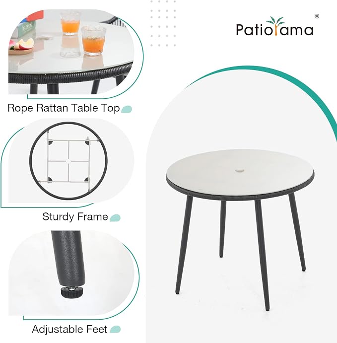 Patiorama 5-Piece Patio Dining Set, Outdoor Dining Table Chair Set, All-Weather - Image 7