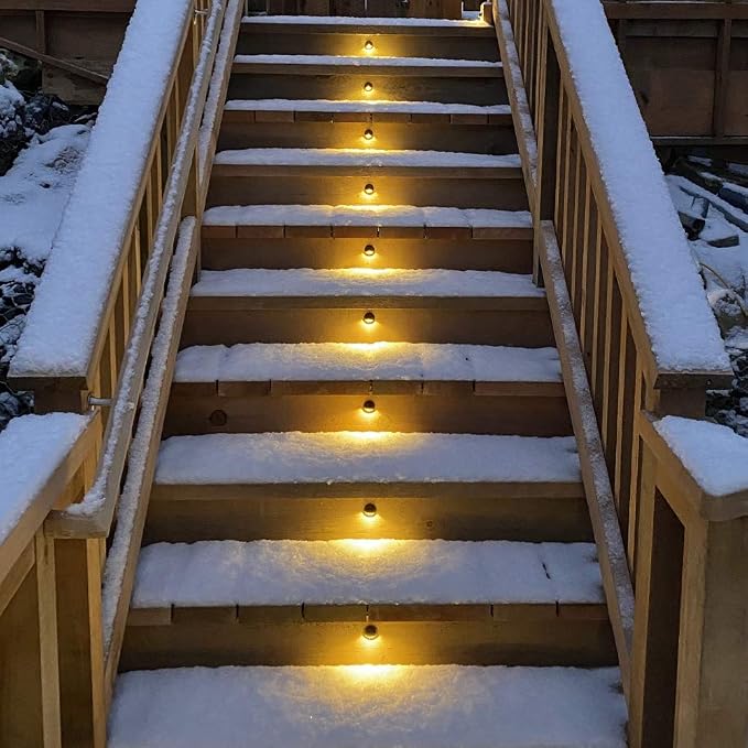 FVTLED Pack of 10 Warm White Low Voltage LED Deck Lights kit Φ1.38 Outdoor - Image 8