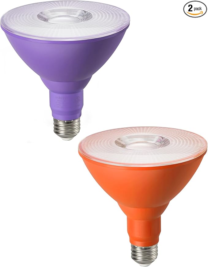 EDISHINE PAR38 Purple & Orange LED Flood Light Bulbs Outdoor, Dimmable LED by EDISHINE