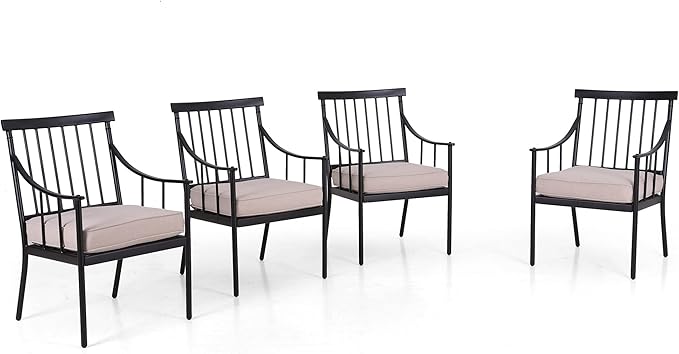 PHI VILLA Outdoor Metal Dining Chairs by PHIVILLAThepioneerofcomfortablehouseholdsupplies