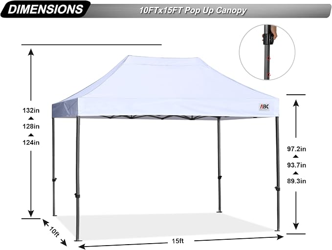 ABCCANOPY Patio Pop Up Canopy Tent 10x15 Commercial-Series - Image 4