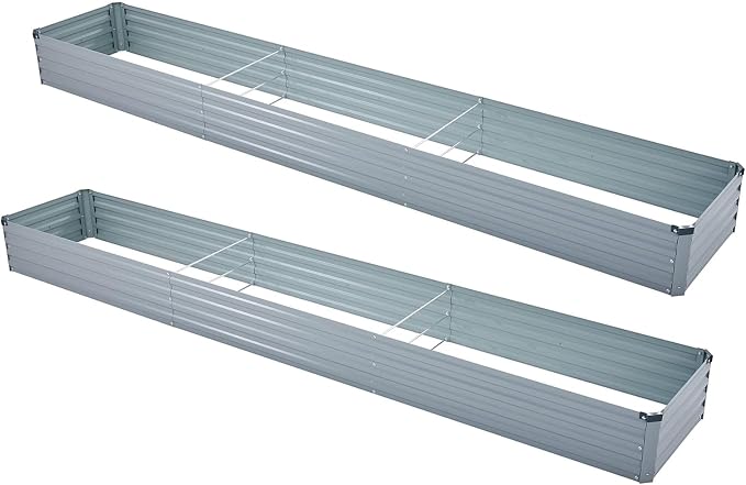 2 Pack 12x2x1FT Galvanized Raised Garden Bed Kit, Outdoor Metal Planter Box - Image 6