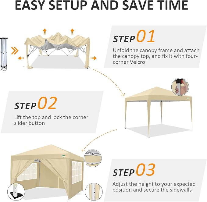 COBIZI 10x10 Pop Up Canopy Tent - Image 6