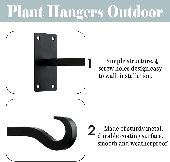 Qiang Ni Bird Feeder Hanger: 8-Inch Wall-Mounted Plant Bracket Outdoor - Image 7