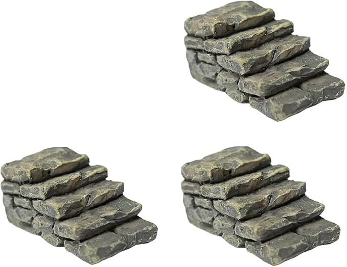 3Pcs Miniature Resin Bridge Stair Stone Straight Bridge Stairs Steps Garden by Galepromot