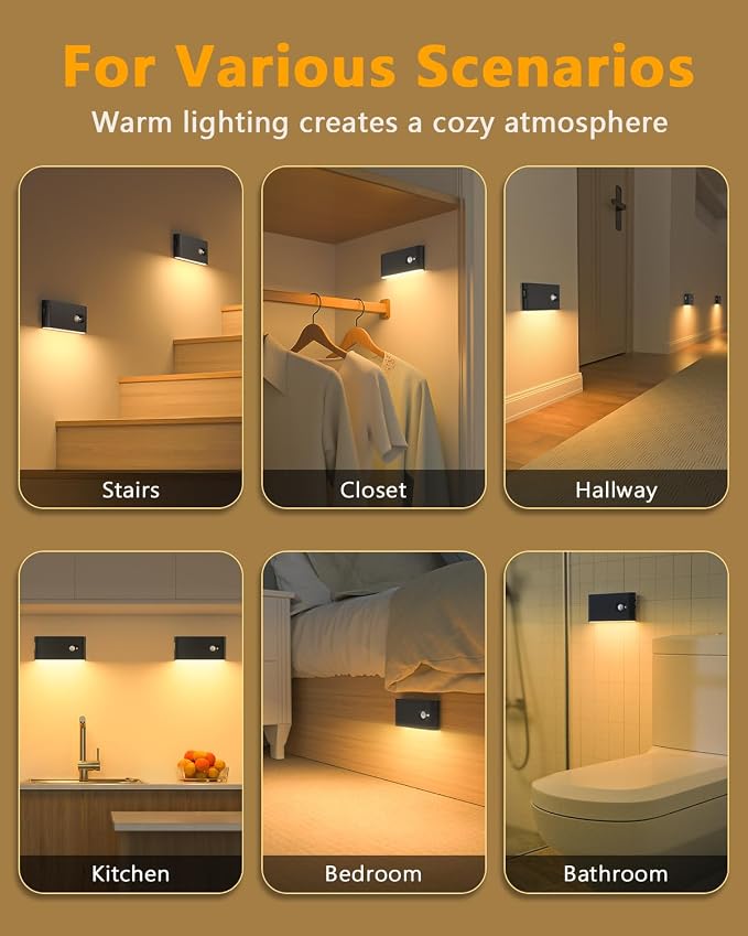 WILLED Stair Lights Indoor, Wireless Motion Sensor Light Indoor, Rechargeable - Image 2