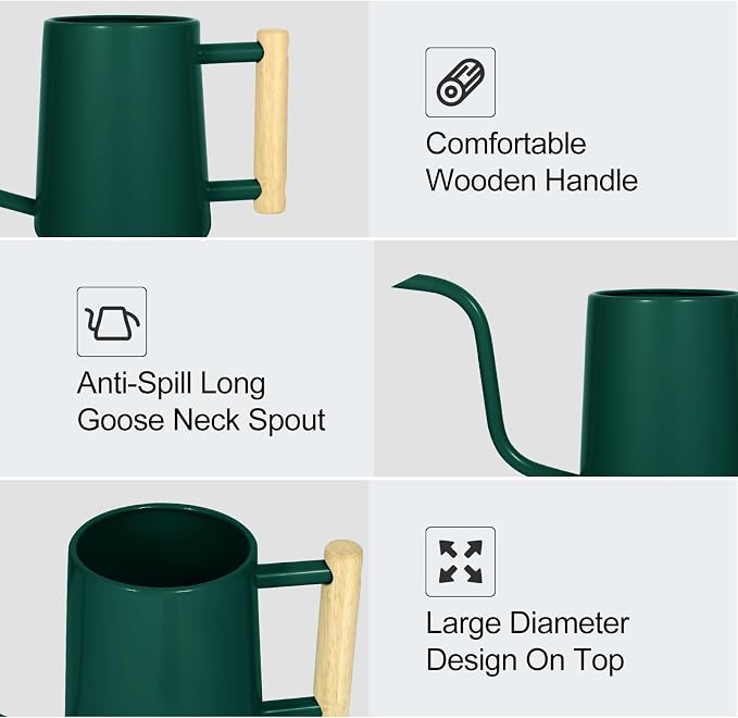 Watering Can Indoor Plants, 35 oz/1000 ml Metal Stainless Steel Watering Can Pot - Image 5