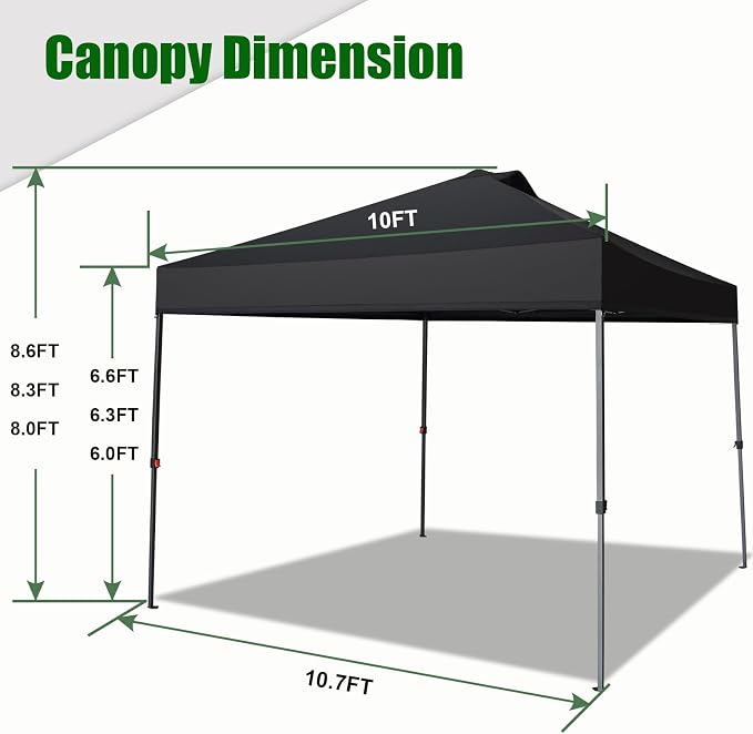 Eurmax USA NOMATTER ONE-Person Open&Close 10x10ft Pop Up Canopy Tent，Portable - Image 3