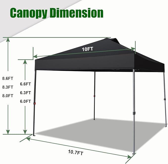 Eurmax USA NOMATTER ONE-Person Open&Close 10x10ft Pop Up Canopy Tent，Portable - Image 4