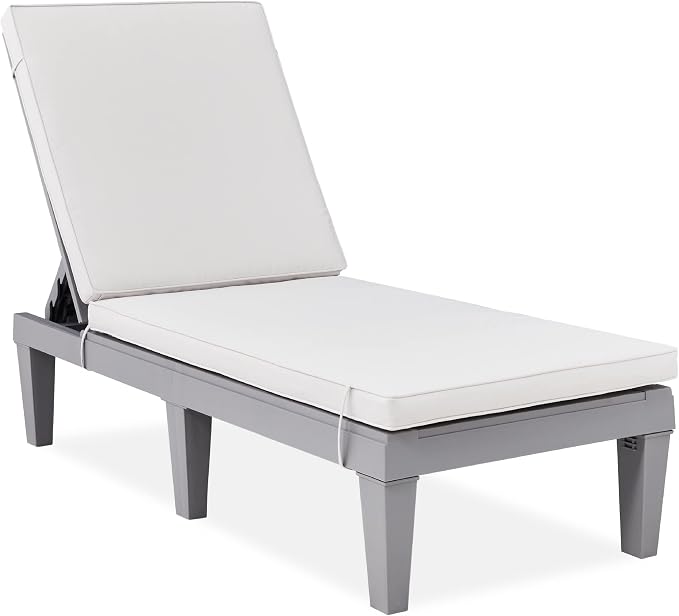 Best Choice Products Outdoor Lounge Chair, Resin Patio Chaise Lounger by BestChoiceProducts