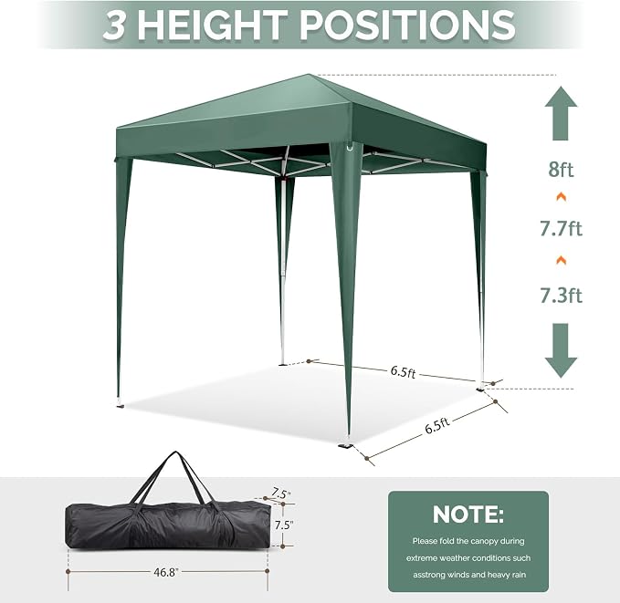 VINGLI Pop Up Canopy Tent with Sidewalls, Outdoor Gazebo Canopy Tent, Patio - Image 3