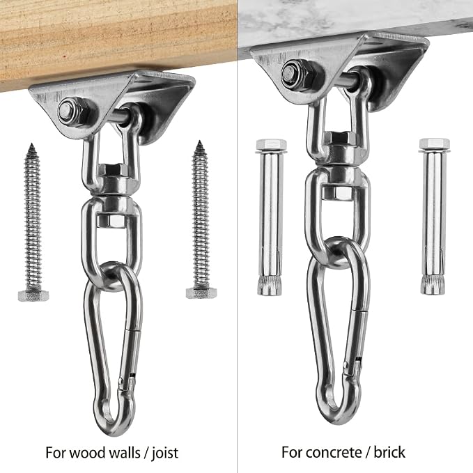 Hammock Hanging Kit, 1000 lb Capacity Heavy Duty 360° Rotate Swing Ultra - Image 5