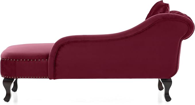 Merax 62'' Velvet Chaise Lounge Indoor - Image 8