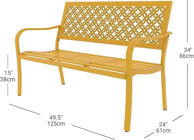 Grand patio 50" Outdoor Bench, Garden Benches - Image 3