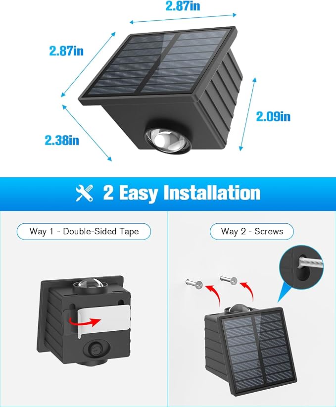 VOLISUN Solar Fence Lights 6 Pack, Color Glow LED Up and Down Wall Lamp - Image 6