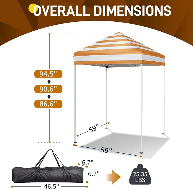 Outvita 5x5ft Pop Up Canopy Tent, Outdoor Instant Shelter Folding Canopy - Image 5