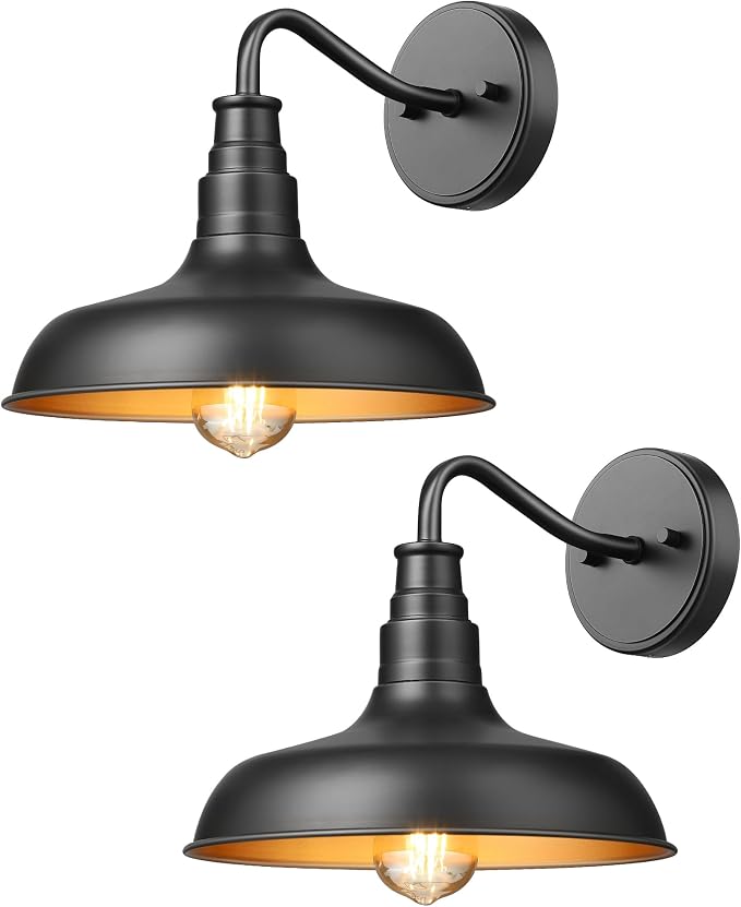 DEWENWILS 2 Pack Outdoor Wall Light, Gooseneck Barn Light Fixture, Farmhouse - Image 8