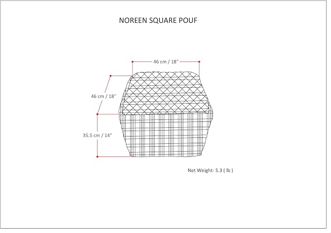 SIMPLIHOME Noreen Square Pouf - Image 3