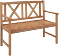 Tangkula Patio Acacia Wood Bench, 2-Person Outdoor Loveseat Chair, Cozy Armrest by TANGKULA