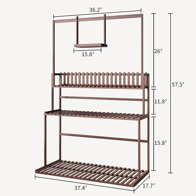 COPREE Bamboo 3-tier Hanging Plant Stand Ladder Planter Shelves Flower Pot - Image 6