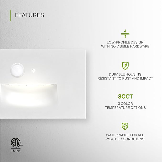 ASD LED Recessed Step Light Fixture, Dusk To Dawn Outdoor Tread Lighting | 3CCT - Image 3