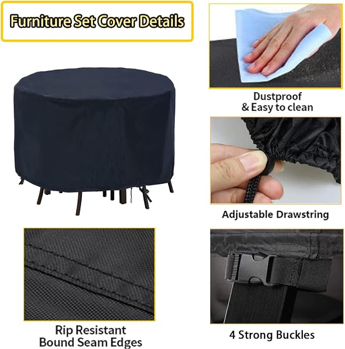 POMER Patio Furniture Set Cover, 160Inch Tall High Table Cover - Image 5