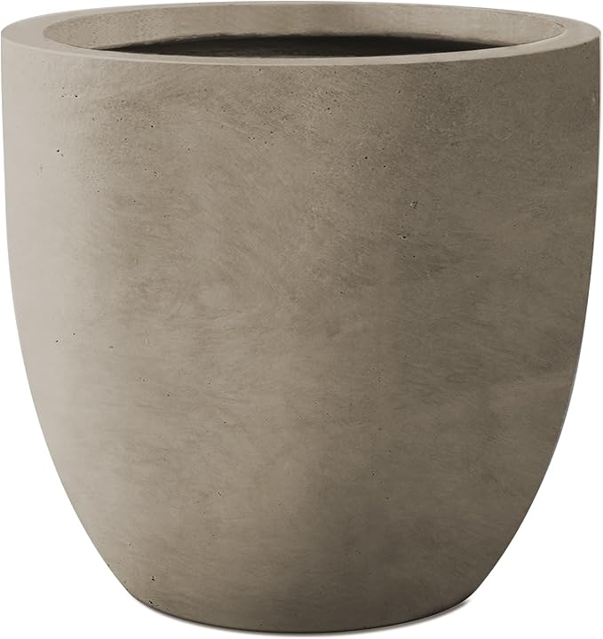 Kante 13.4" Dia Round Concrete Planter, Large Outdoor Modern Indoor Decorative by Kante