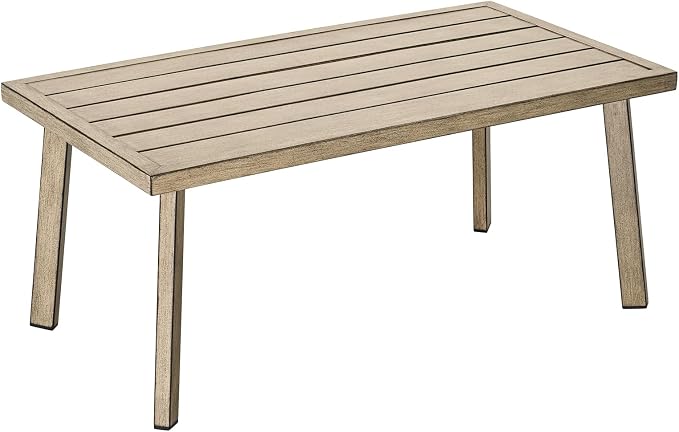 Patio Coffee Table, Never-Rust Aluminum Outdoor Coffee Table by SeeHill
