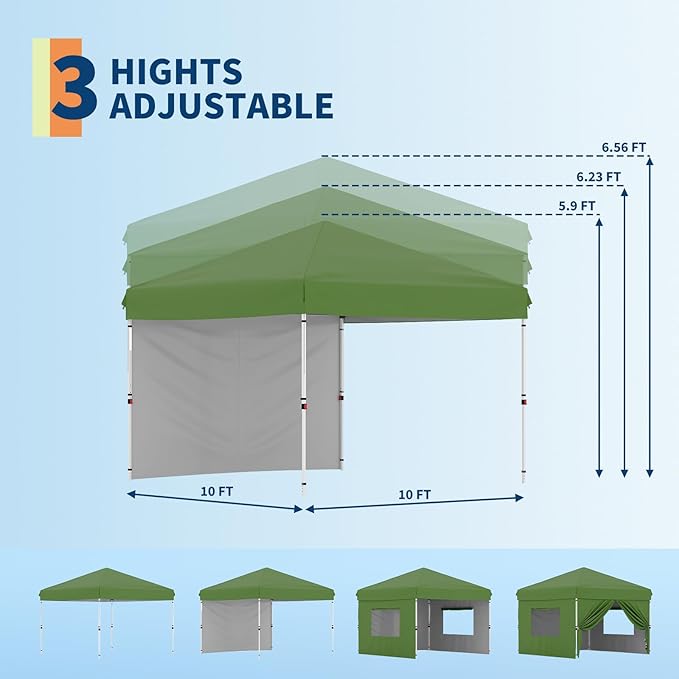 Garvee 10x10 Pop Up Canopy Tent, Heavy Duty Commercial Instant Shelter - Image 5