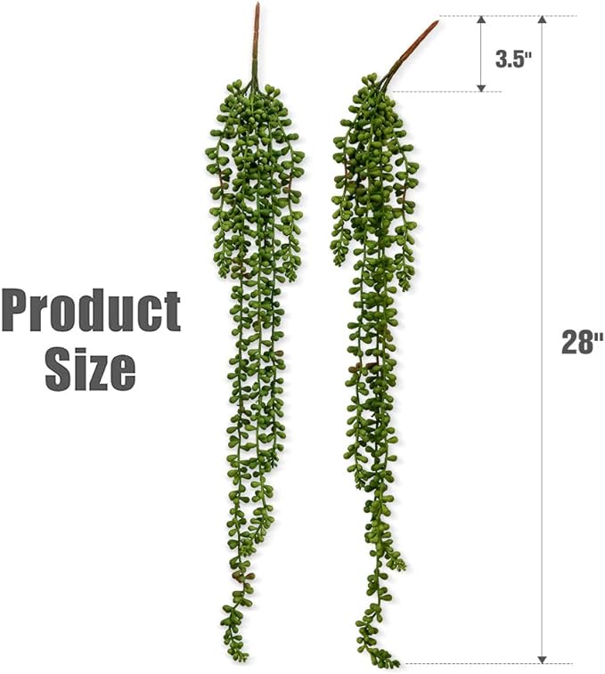 6 Pcs Artificial Succulents Hanging Plants, Fake String of Pearls Greenery - Image 2