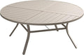 Patio Dining Table for 8-10, Round Metal Outdoor Table by VOXBIN
