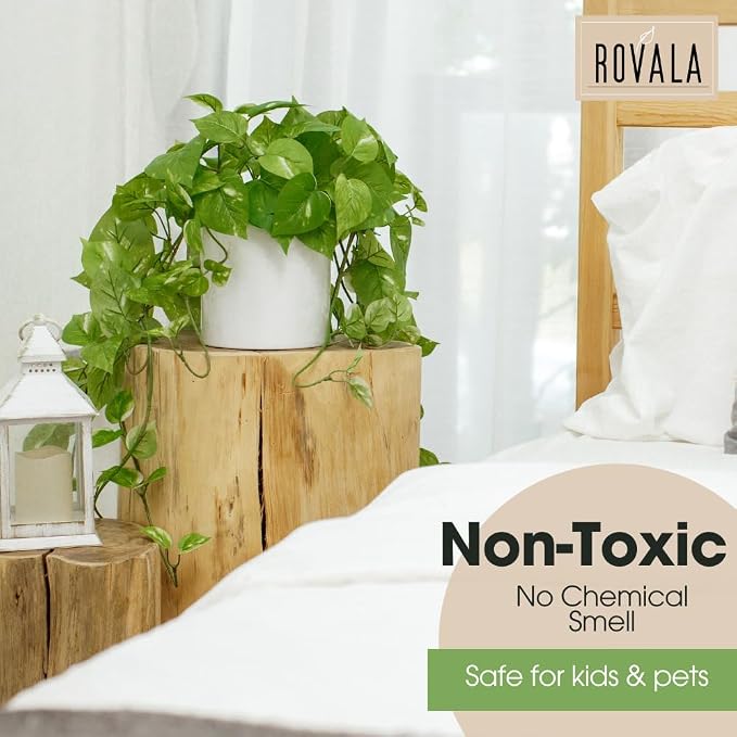 ROVALA Silk Plants for Home Decor Indoor in Pot Realistic Artificial Plants - Image 6