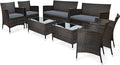 COSTWAY 8PCS Rattan Patio Furniture Set, Outdoor Wicker Rattan Chairs by COSTWAY