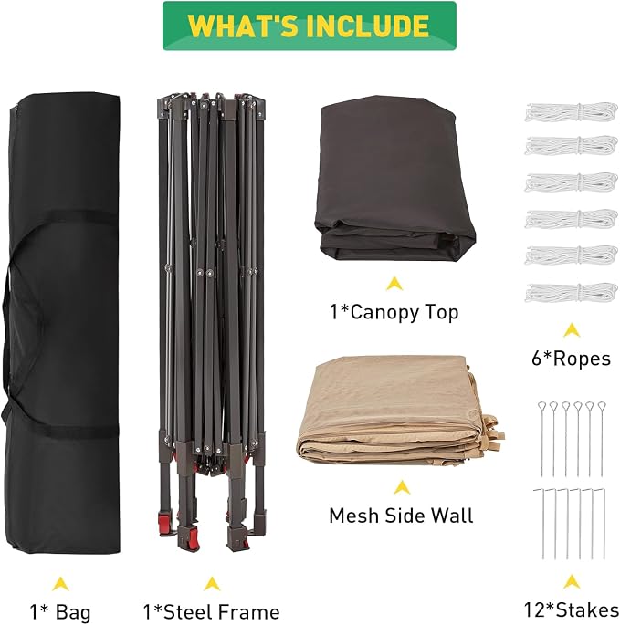 13' x 13' Pop-Up Gazebo, Hexagonal Canopy Shelter - Image 4