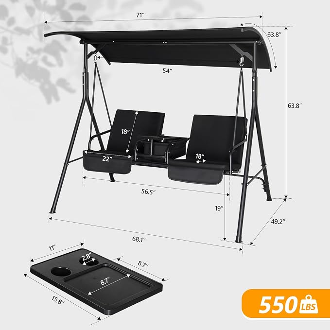 VINGLI Outdoor Porch Swing - Image 5