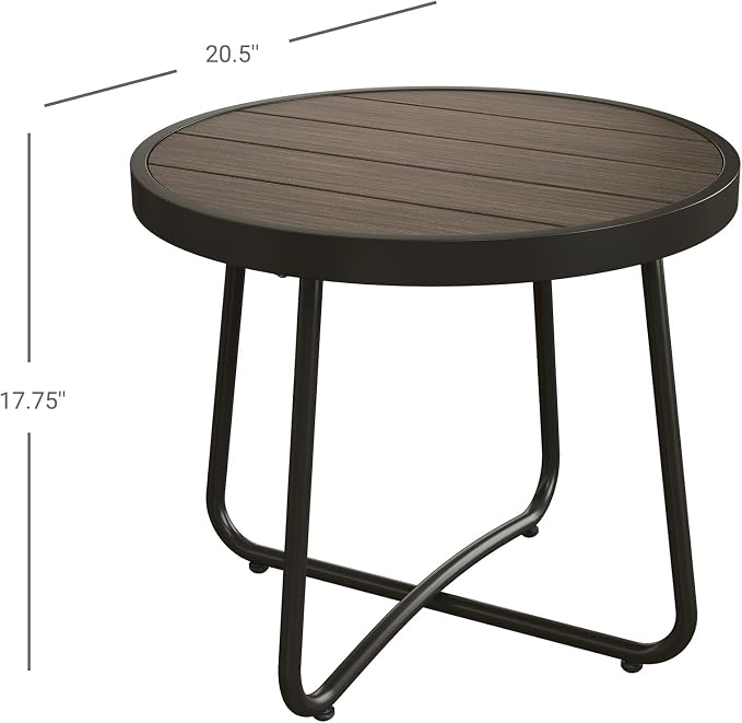 Grand patio Outdoor Side Table, Round End Table - Image 3