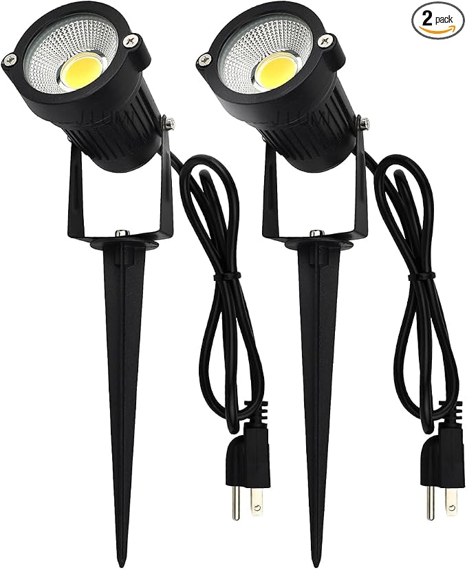 GSS6005 Plug in Spotlight Outdoor, 5W LED Landscape Spotlight 120V, 3000K Warm by JAYLUMI