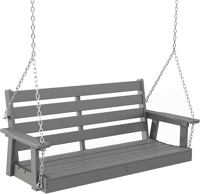 IVY&LANE Outdoor Porch Swing | HDPE Plastic | 2-Person | Hanging Bench Swings | by IVYLANE