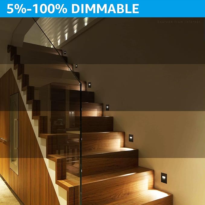 LEONLITE 3CCT 120V LED Step Lights, 3.5W 150LM 5%-100% Dimmable Indoor Outdoor - Image 3