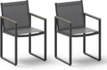 Outdoor Dining Chairs Set of 2, Aluminum Patio Dining Chiars by Oasbira