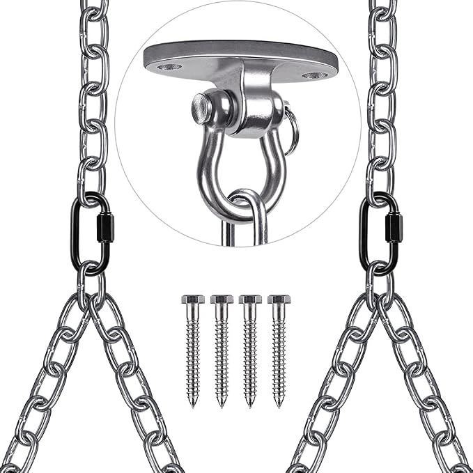 BeneLabel Set of 2 Heavy Duty Porch Swing Hanging Chain Kit, Hammock Chair - Image 2