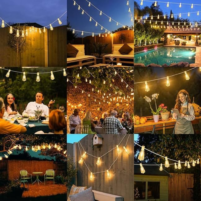 Brightever 50FT Outdoor String Lights Weatherproof, Patio Lights - Image 7